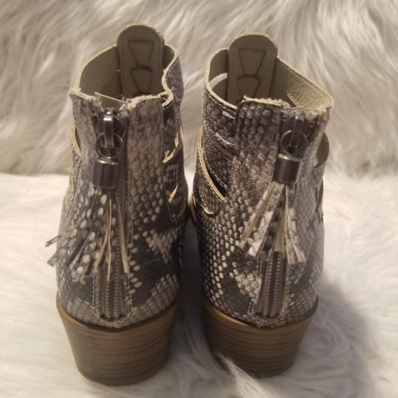 Fergalicious By Fergie Malaki Snakeskin Print Heeled Booties - Picture 3 of 8